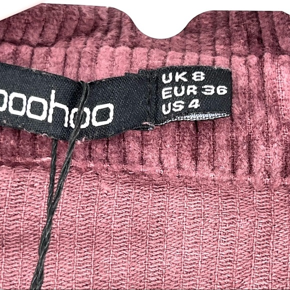 Boohoo Women's Raw Edge Oversized Cord Shirt - Size 4 - Picture 4 of 6